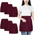 6 Pack Black Waist Apron – Waterproof 3-Pocket Server Apron