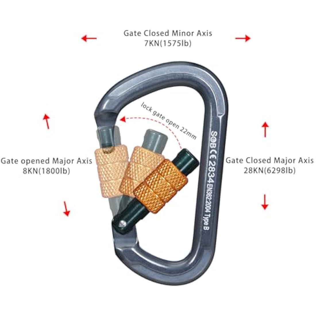 Jolof Store Auto Locking Climbing Carabiner | 22KN Aircraft Aluminum