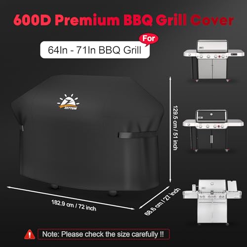 Zettum 182cm Heavy Duty Grill Cover | Waterproof 600D Oxford BBQ Cover