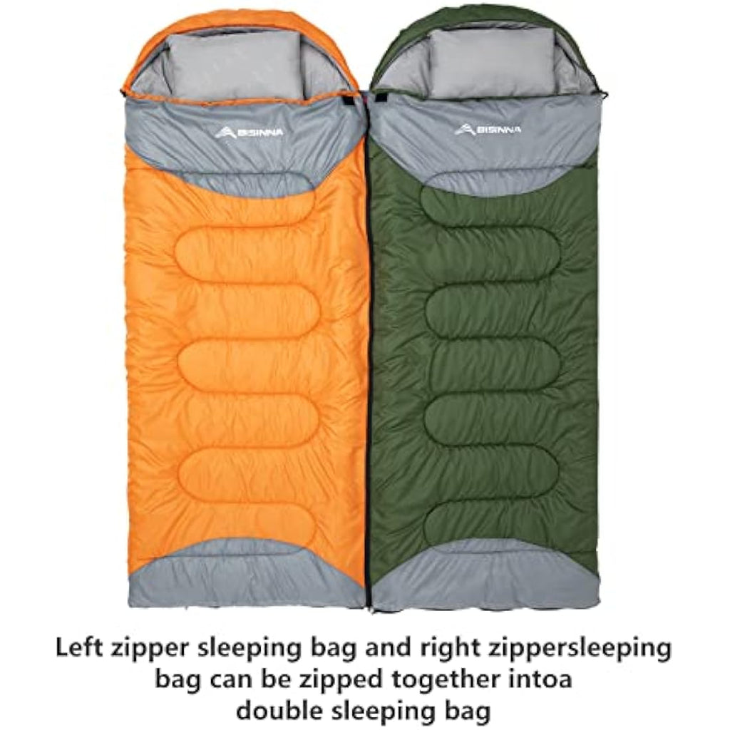 BISINNA Sleeping Bag with Pillow – 4 Season Waterproof Camping Gear