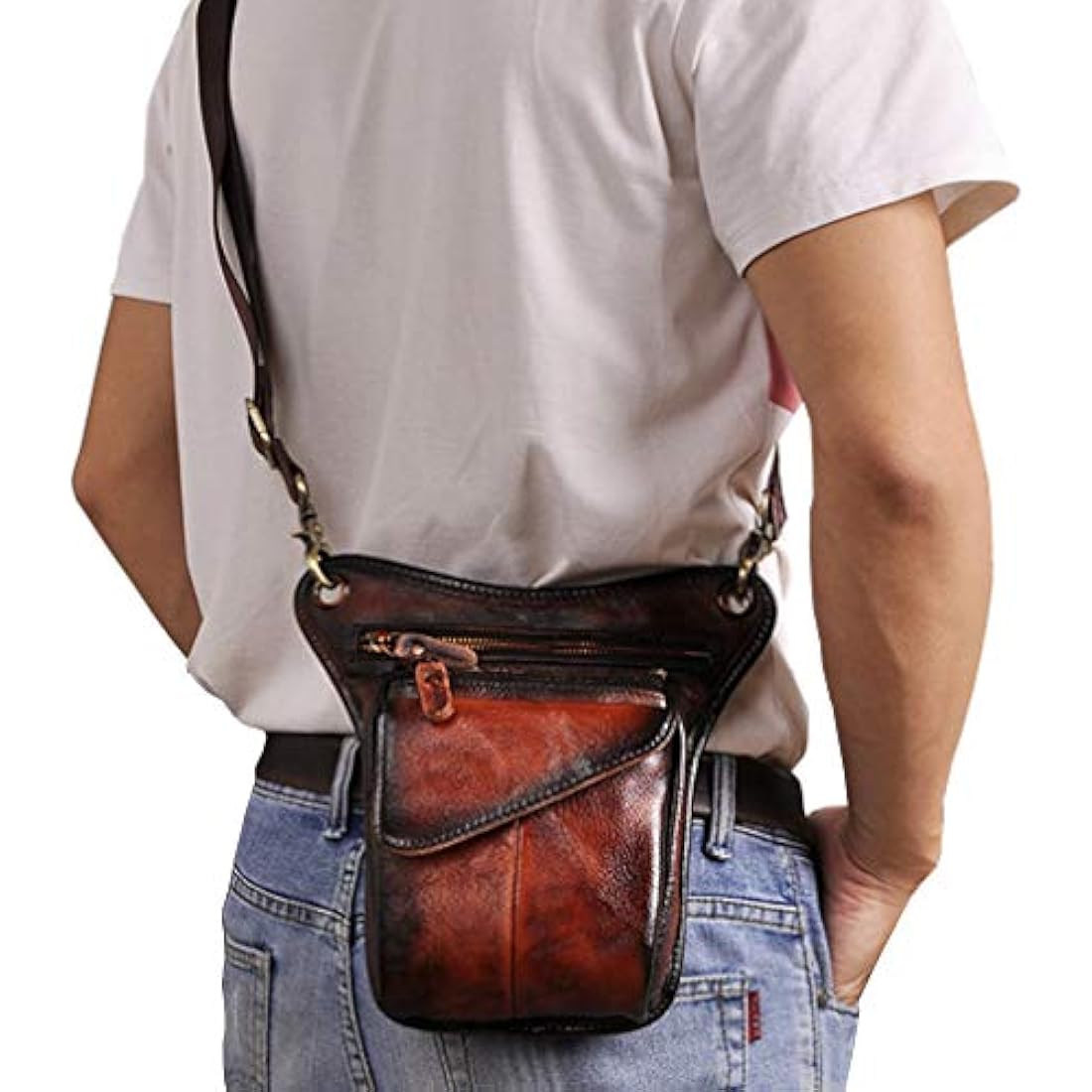 Leather Waist Pack – Unisex Minimalist Travel Belt Bag