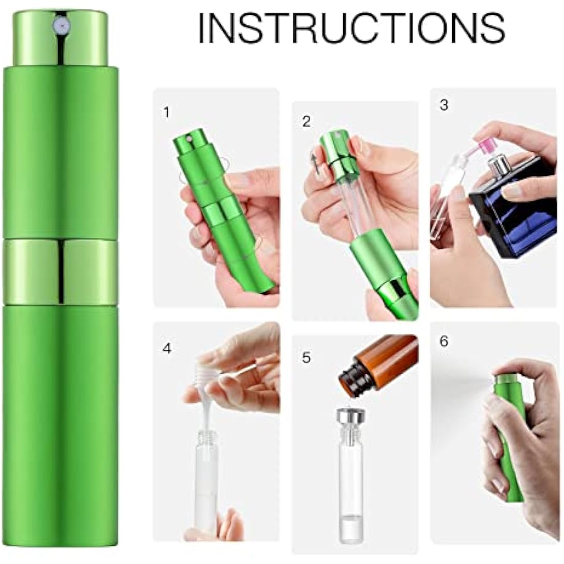 Toureal 8ml Refillable Perfume Atomiser – Leakproof Travel Spray Bottle