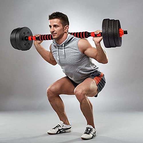 BCBIG Adjustable Dumbbells & Barbell Set | 10KG Home Gym Weights Pair