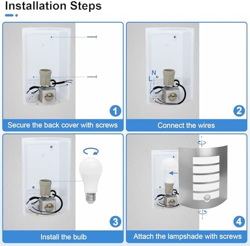 Allesgute Outdoor Wall Light with PIR Motion Sensor | IP44 Waterproof
