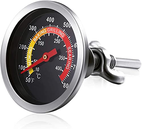 BBQ Grill Temperature Gauge – 2 Pcs Charcoal Smoker Thermometer