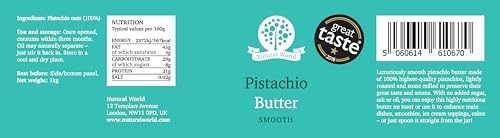 Nutural World Smooth Pistachio Butter – 100% Pure Nut Spread (1kg)