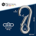 Jolof Store 3mm V4A Stainless Steel Snap Hooks - 200kg Load (50 Pack)