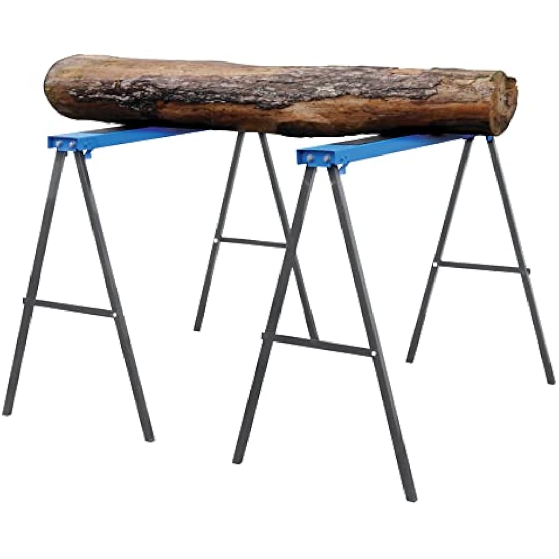 Silverline Metal Saw Horse Twin Pack – 125kg Folding Trestle, Blue