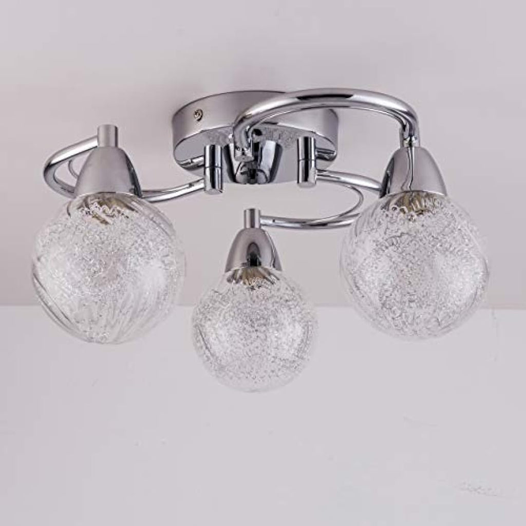 Aurolite Bolla 3-Light LED Semi Flush Ceiling Light | Polished Chrome