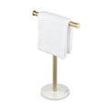 Jolof Store Brushed Gold Hand Towel Holder Stand with Marble Base