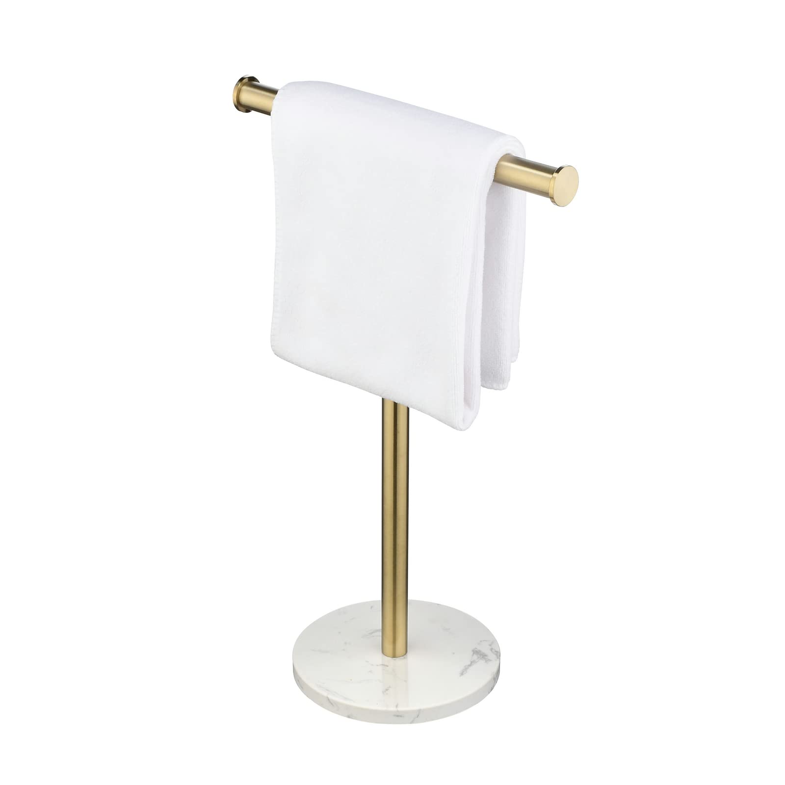Jolof Store Brushed Gold Hand Towel Holder Stand with Marble Base