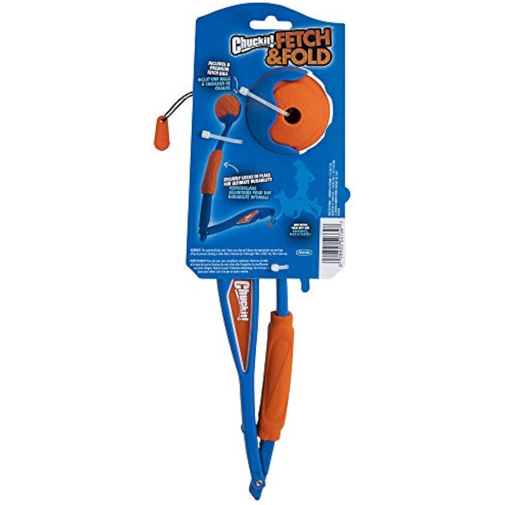Chuckit! Fetch & Fold Dog Ball Launcher – Hands-Free Rubber Toy Set