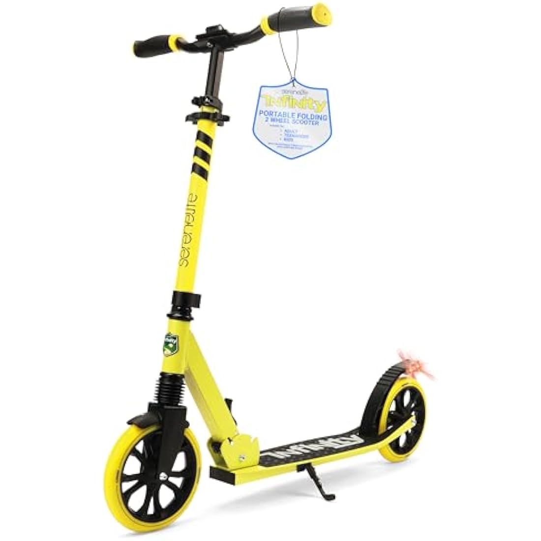 SereneLife Folding Kick Scooter – Big Wheels & Adjustable Handlebar
