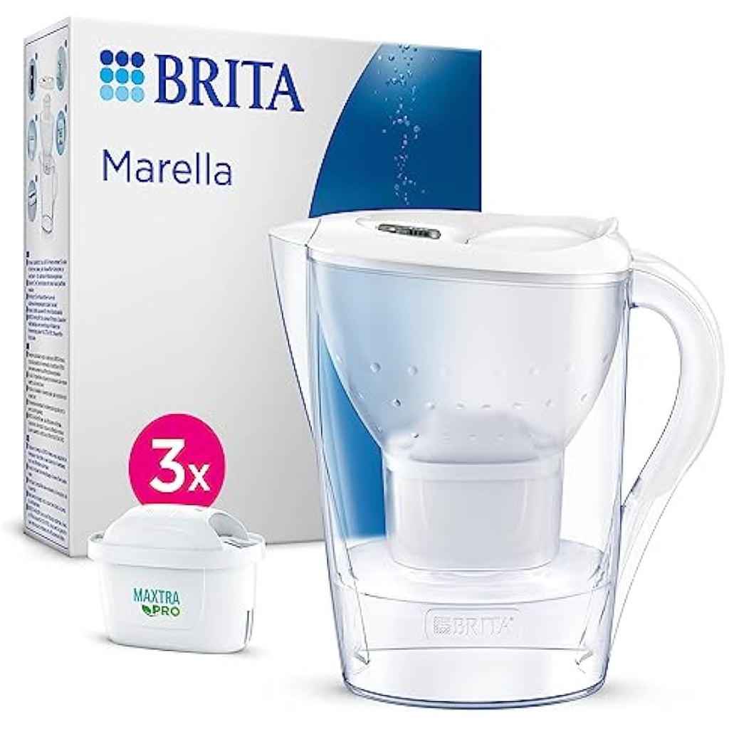 BRITA Marella Water Filter Jug White 2.4L | Includes 3 MAXTRA PRO Filters