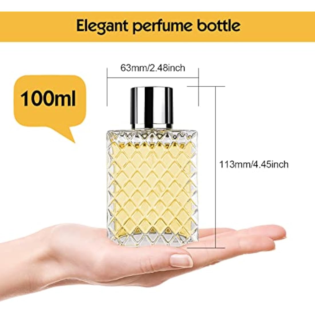 Ysimple 2 Pack 100ml Glass Perfume Atomiser | Refillable Fine Mist - Silver