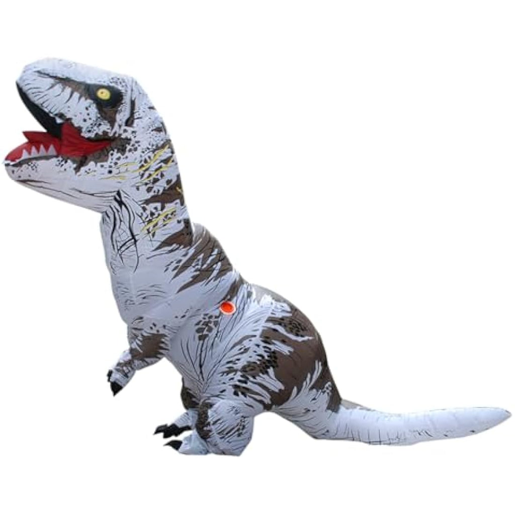 JASHKE Inflatable T-Rex Dinosaur Costume for Adults - White Fancy Dress