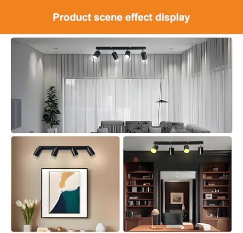 4-Way GU10 Ceiling Spotlight – Matte Black Adjustable Light