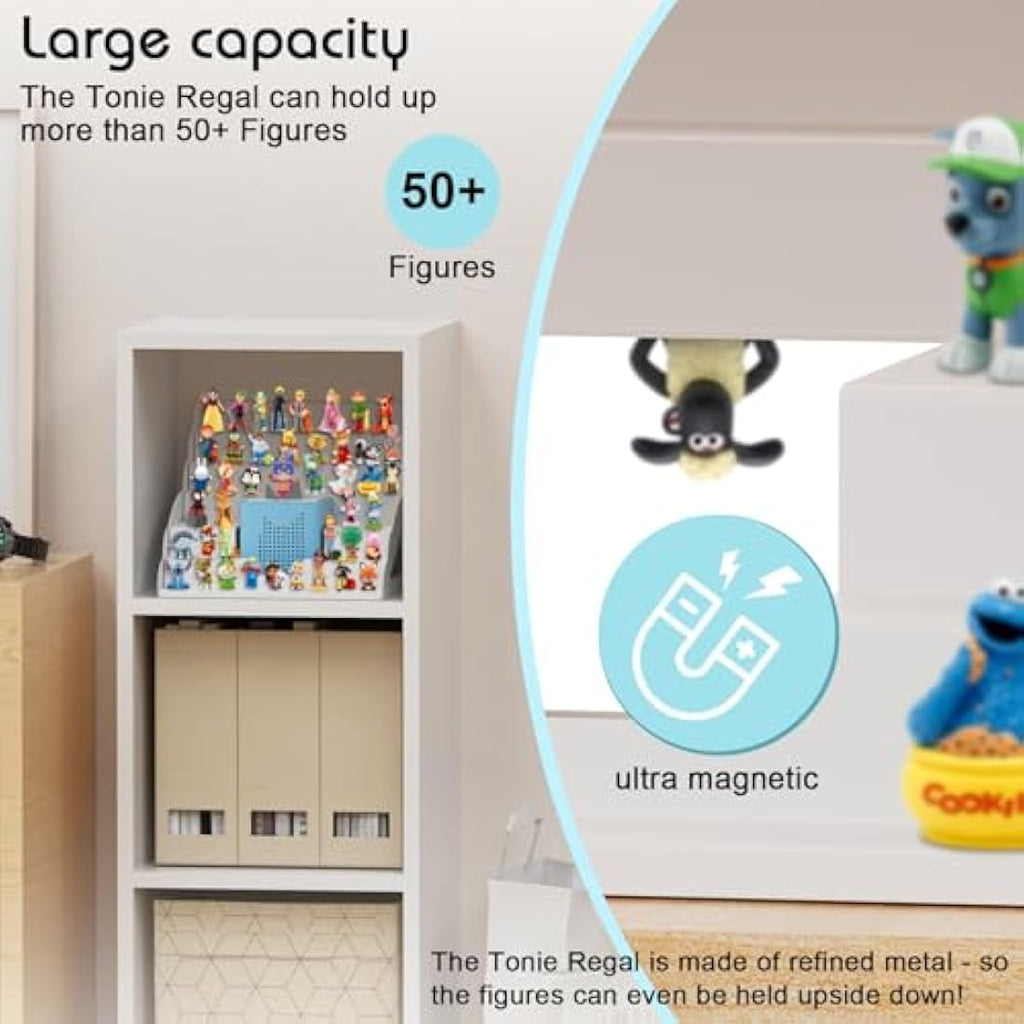 Magnetic Toniebox Shelf for IKEA Kallax - White Metal Rack