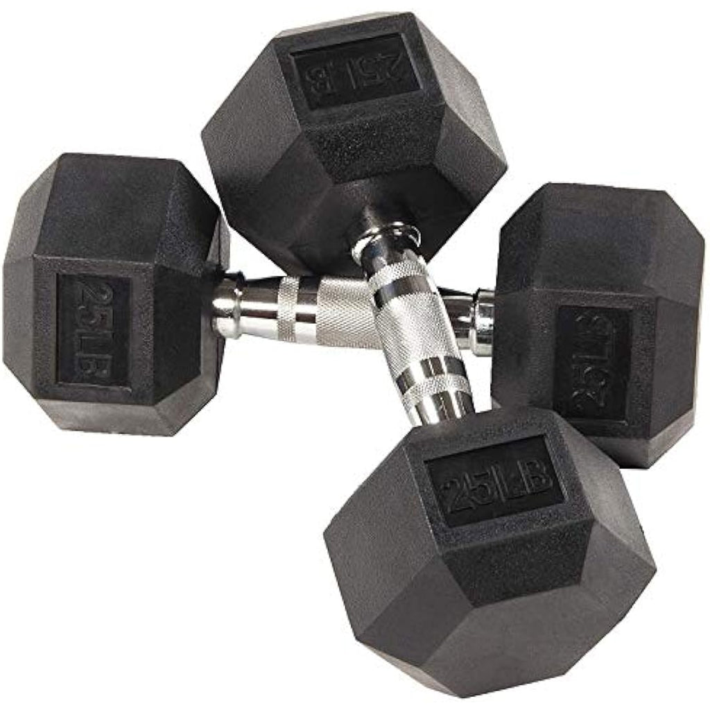 BalanceFrom Rubber Coated Hex Dumbbells – Ergonomic Weight Set