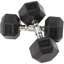 BalanceFrom Rubber Coated Hex Dumbbells – Ergonomic Weight Set