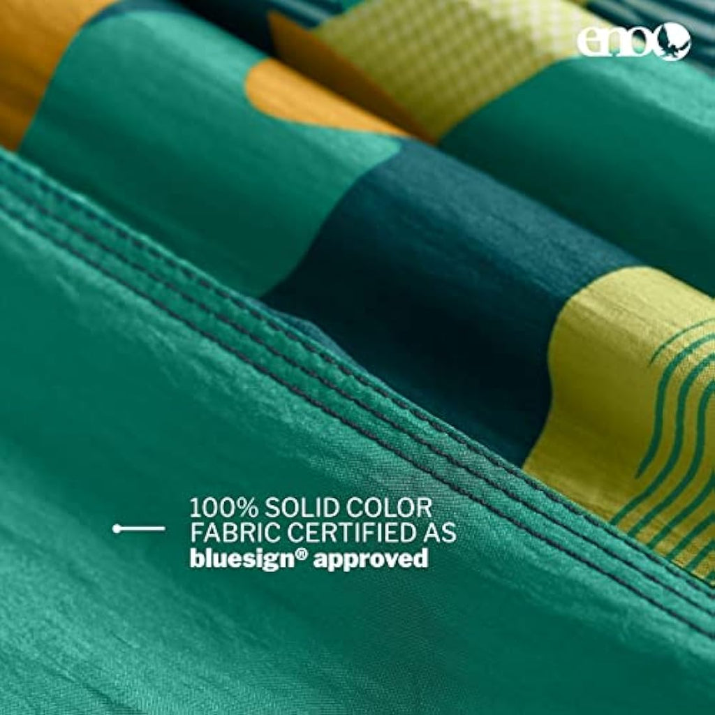 ENO DoubleNest Print Lightweight 2-Person Camping Hammock – Retro/Emerald