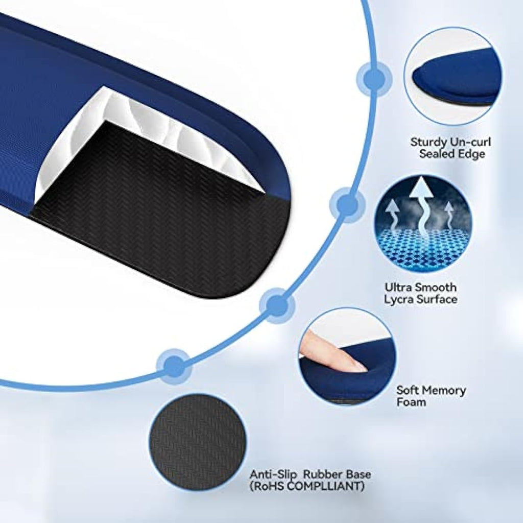 TECKNET Memory Foam Keyboard and Mouse Wrist Rest Set – Ergonomic