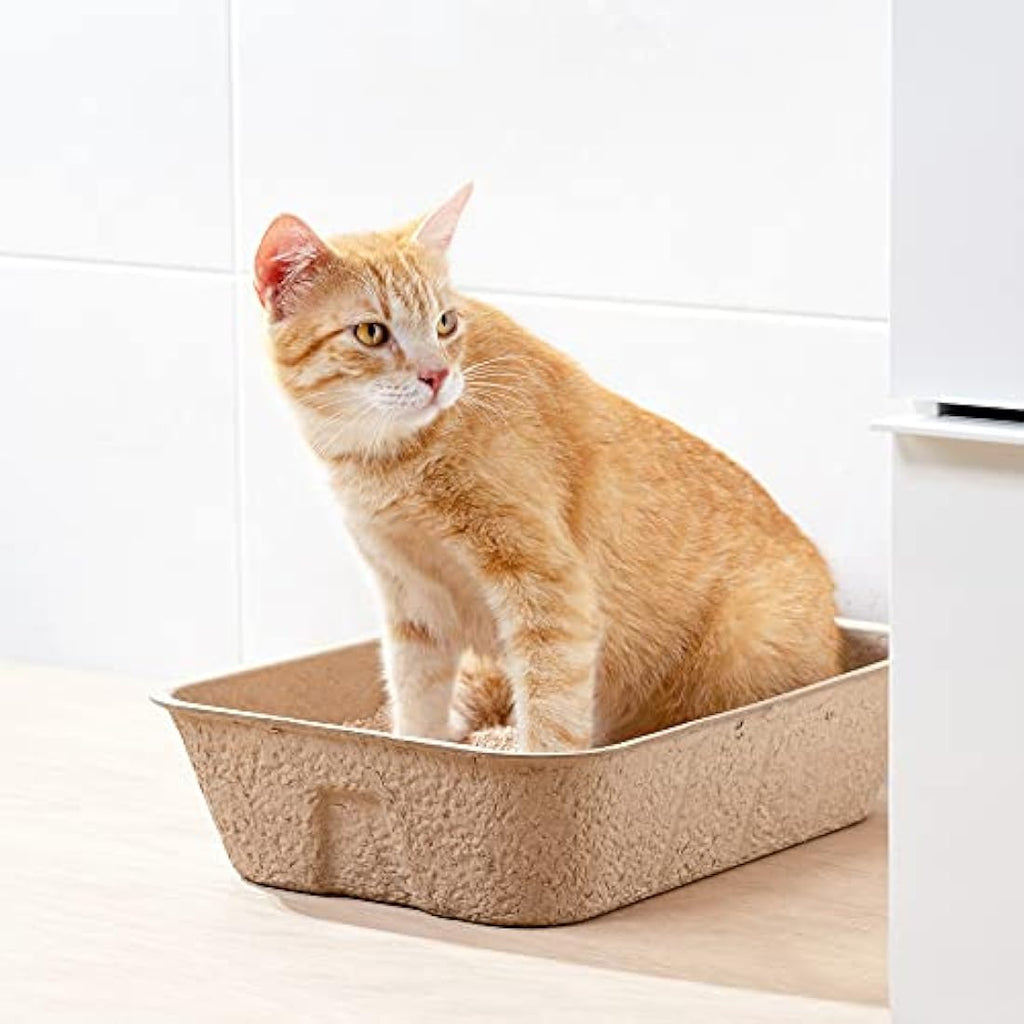 Navaris Disposable Cat Litter Trays | 10-Pack Leakproof Cardboard Liners