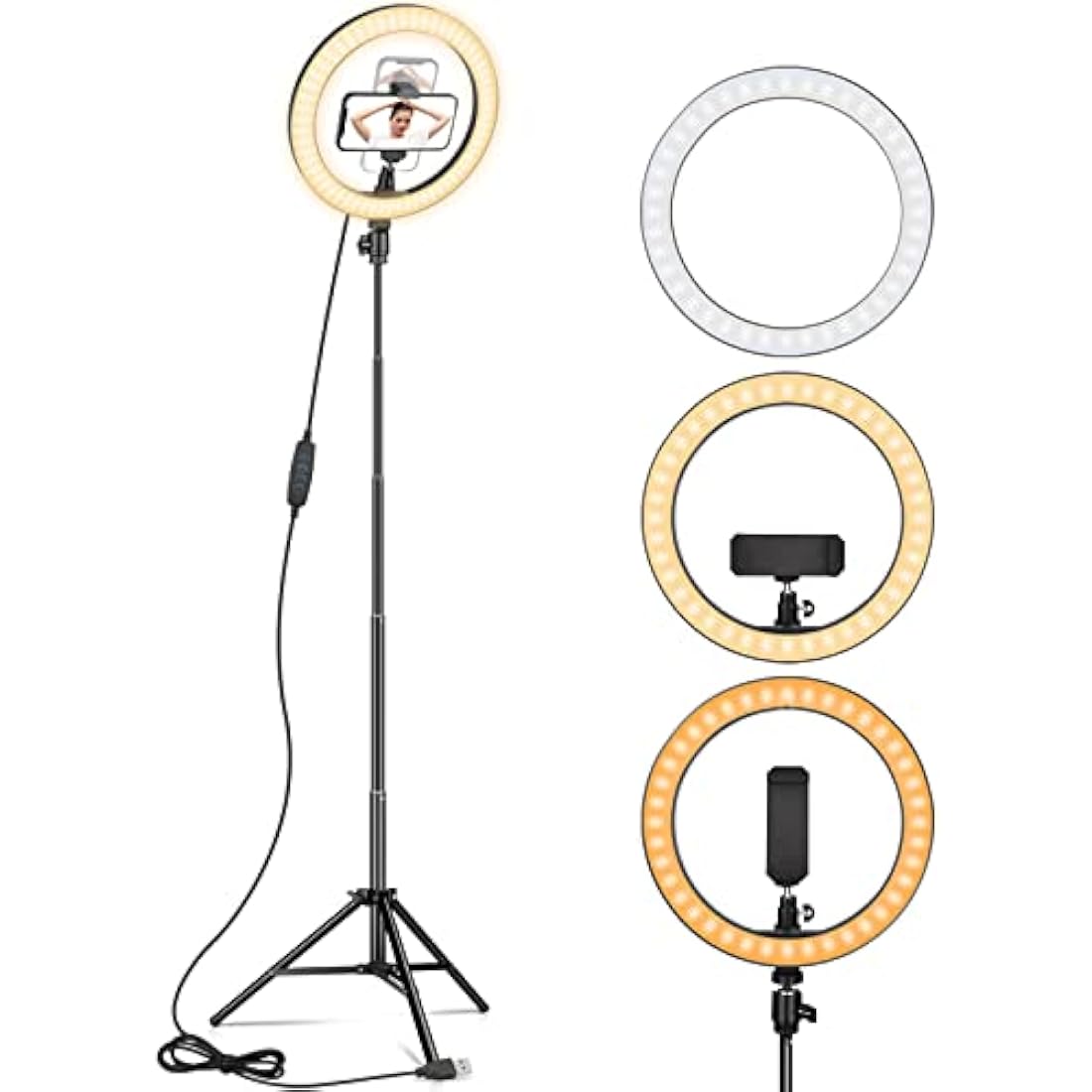 AIXPI 10" Ring Light with 67" Tripod Stand and Phone Holder