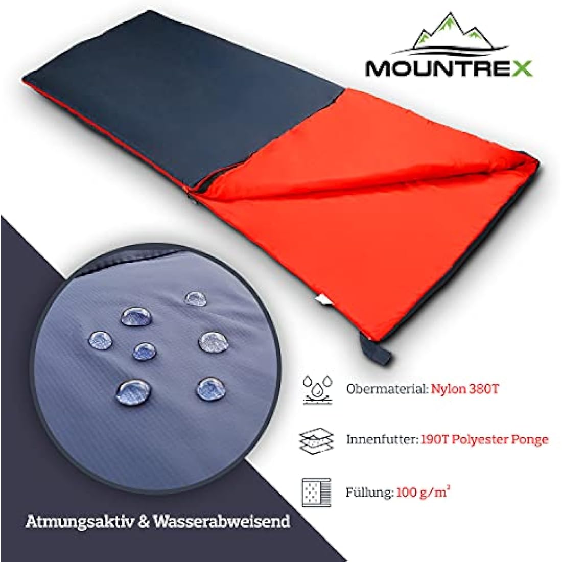 MOUNTREX Ultralight Summer Sleeping Bag – 730g Compact Travel Blanket