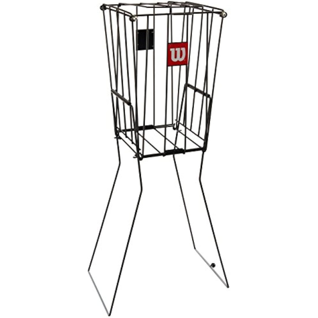 Wilson Tennis Ball Pick-Up Basket – 75 Ball Capacity Steel Hopper