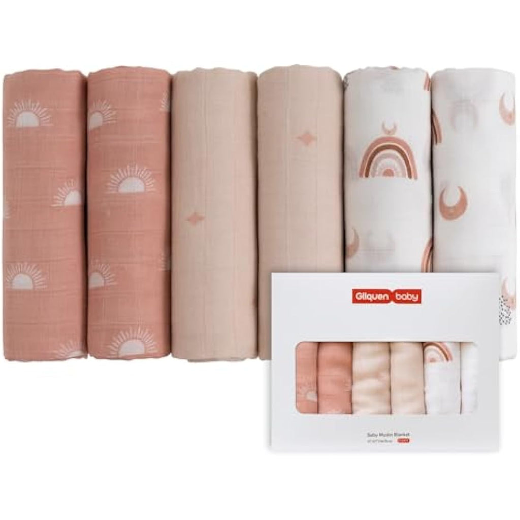 Bamboo Muslin Squares - 6 Pack 70x70cm Cotton Burp Cloths