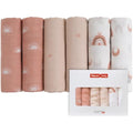 Bamboo Muslin Squares - 6 Pack 70x70cm Cotton Burp Cloths