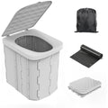Hapoon Portable Camping Toilet – XL Folding Potty with Lid, Grey, 400lb