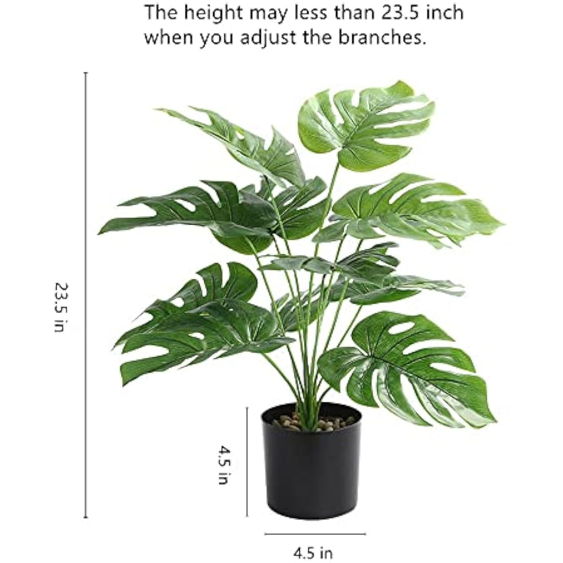 Hacaroa 23.5" Artificial Monstera Deliciosa Plant in Pot – Faux Tropical Tree
