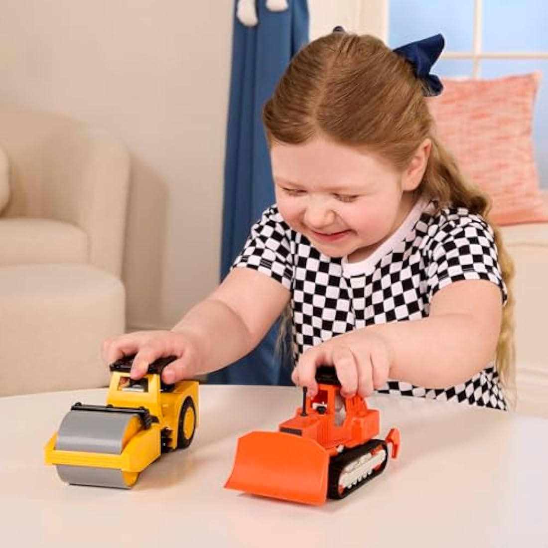 DRIVEN Micro Steam Roller – Toy Construction Truck with Light and Sound
