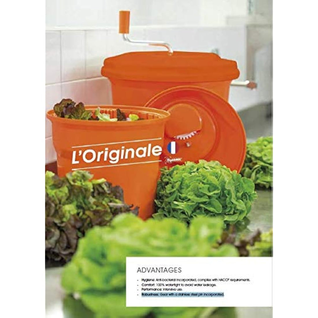 Jolof Store 20L Manual Salad Spinner – Orange HACCP Lettuce Dryer