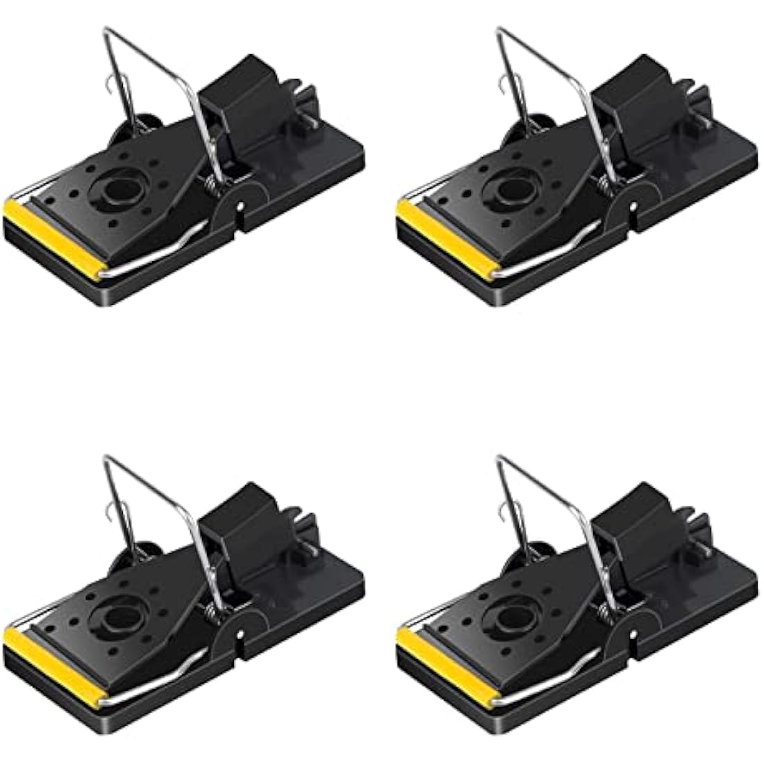 Trisiki Mouse Trap | 4 Pack Heavy Duty Reusable Snap Traps for Indoors