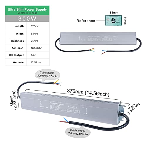 REYLAX 24V 300W LED Driver | IP67 Waterproof Constant Voltage Transformer
