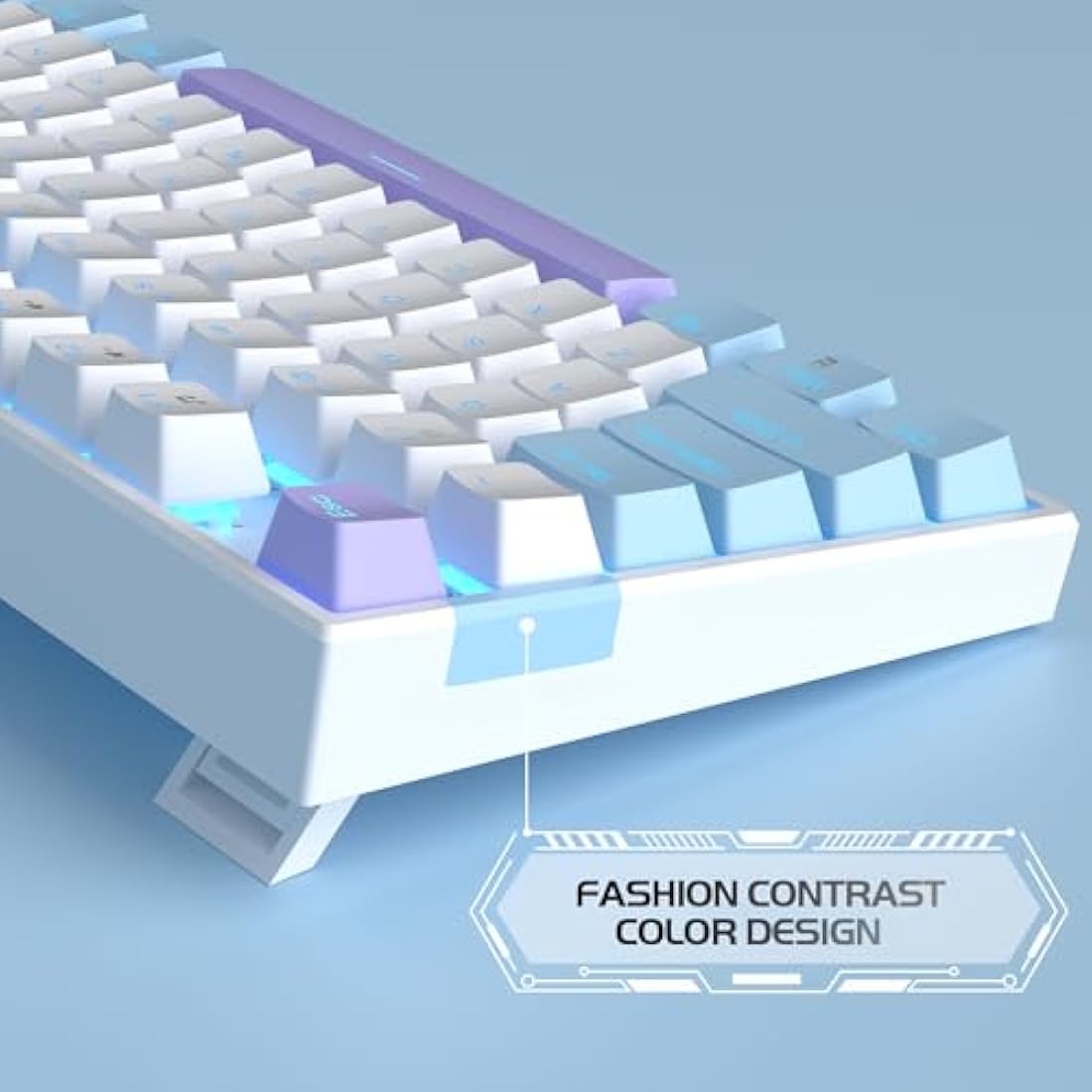 MageGee 75% Mechanical Gaming Keyboard | Red Switch TKL - White/Blue