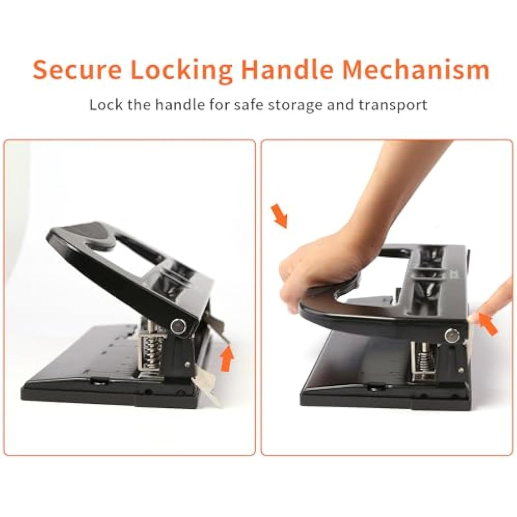 XOOL Heavy Duty 3 Hole Punch | 40-Sheet Capacity Adjustable Metal Puncher