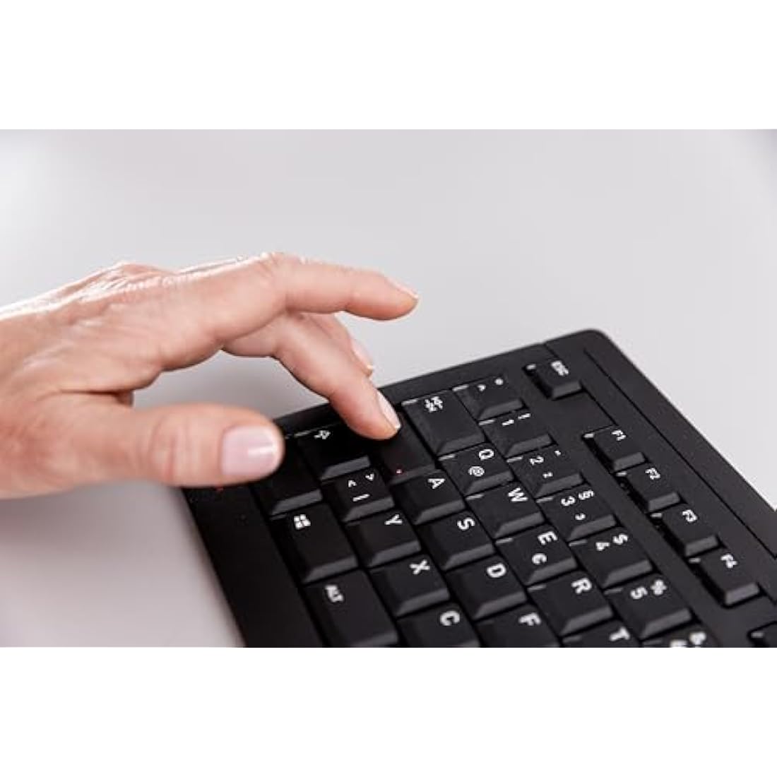 CHERRY STREAM Wired Keyboard – Spanish QWERTY – Whisper-Quiet Black