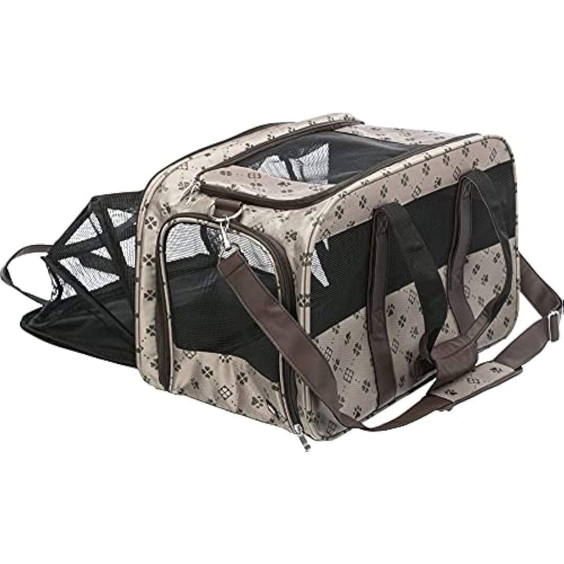 Trixie Maxima Pet Carrier – Padded Polyester Travel Bag, Beige/Brown
