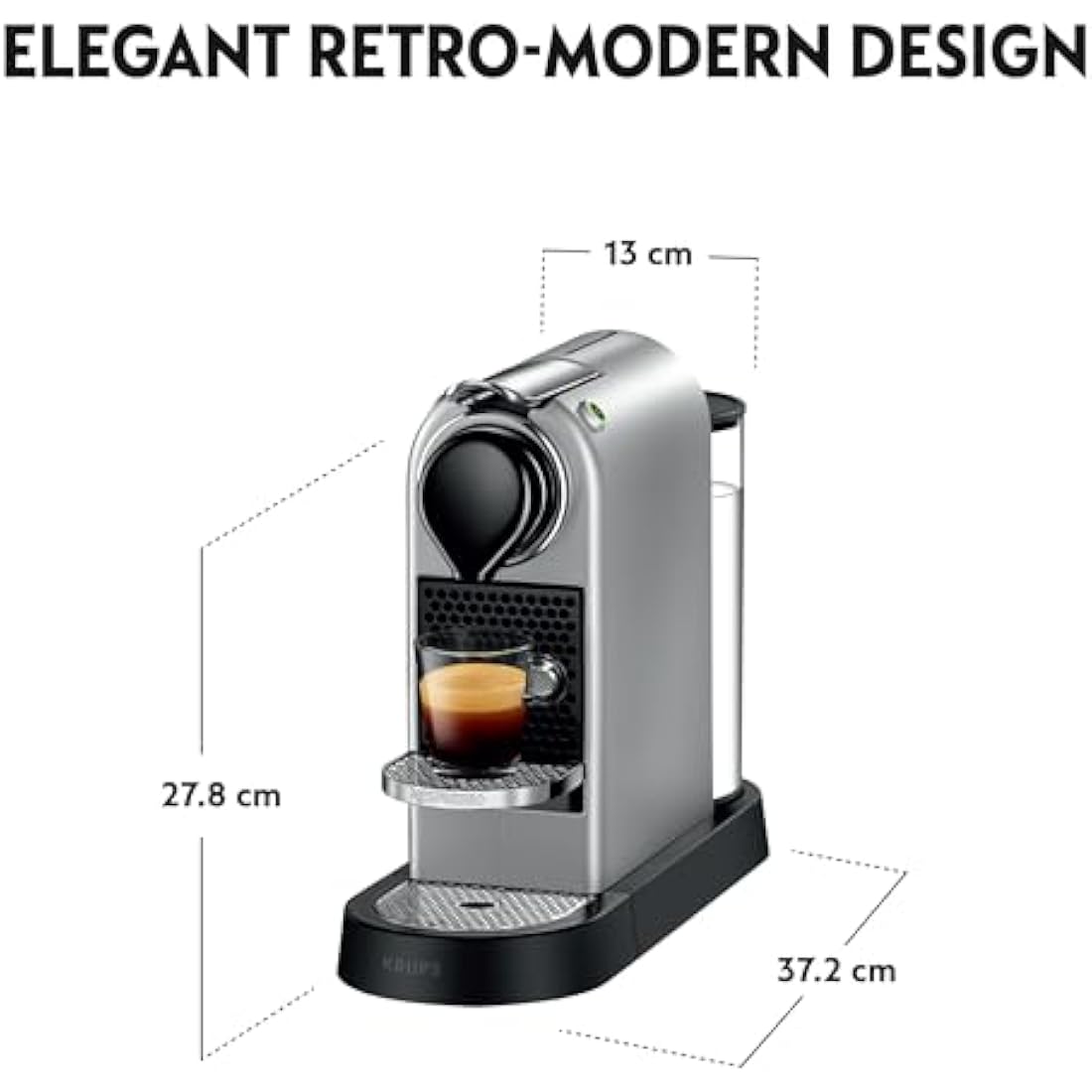 Nespresso Citiz by Krups Coffee Pod Machine - Silver Espresso Maker