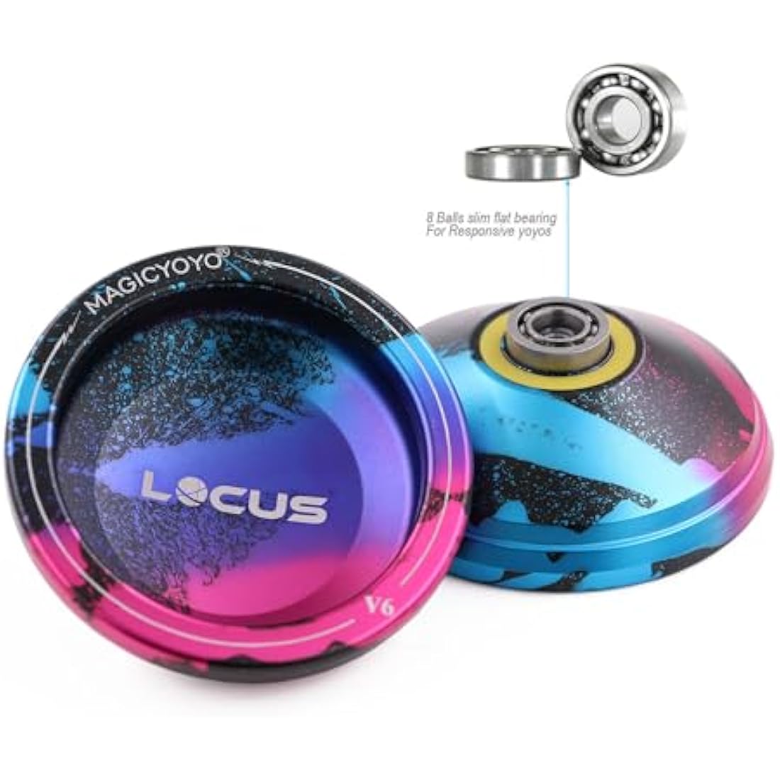 MAGICYOYO V6 Locus Responsive Metal Yoyo Kit - Blue, Pink & Black
