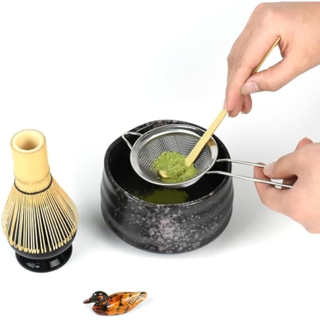 Artcome Matcha Ceremony Kit – 7-Piece Bamboo Tea Set with Bowl (Black)