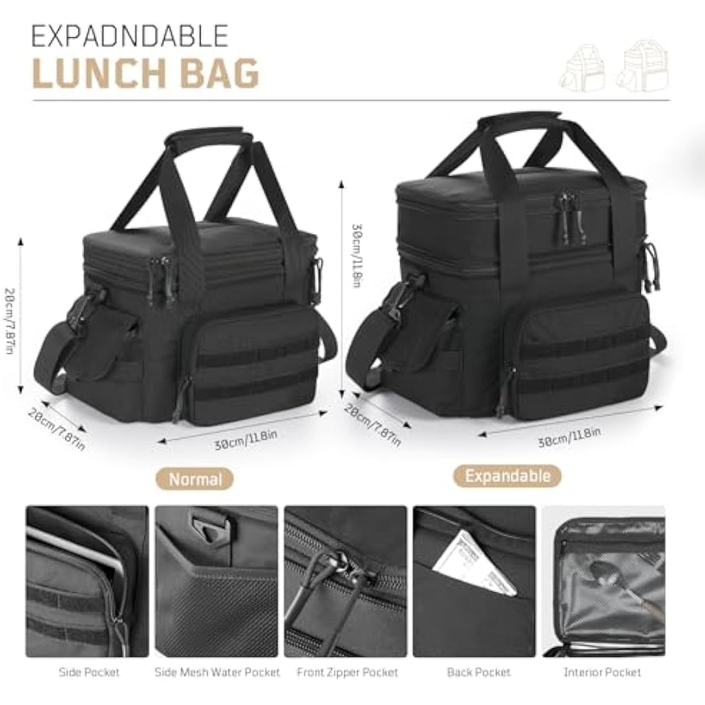 1TG Tactical Insulated Lunch Bag | Expandable Leakproof Cooler, 24L