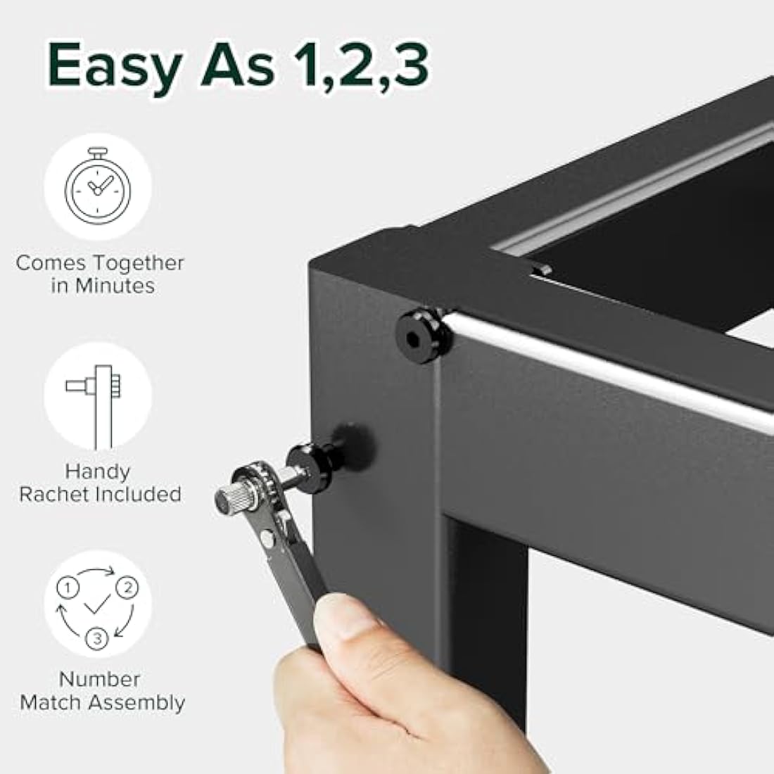 Zinus Elias King Metal Bed Frame – 36cm Height with Storage | Black
