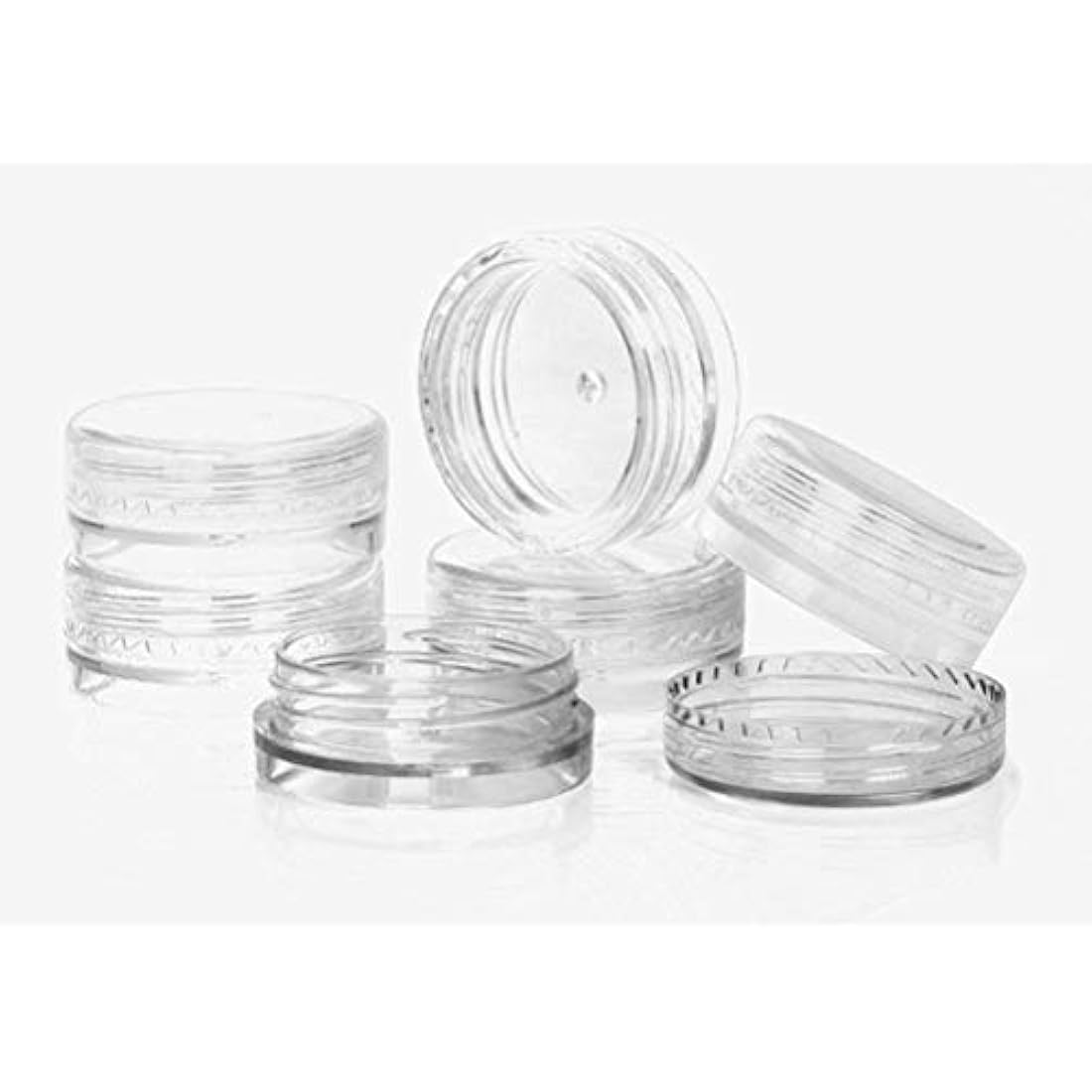 kuou 50 Pcs Empty Cosmetic Jars – 5ml Clear Plastic Sample Containers