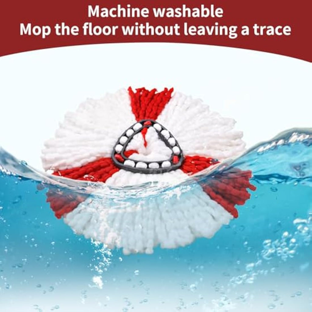 BONBELONG Microfibre Mop Heads for Vileda Turbo – 3 Pack, Red