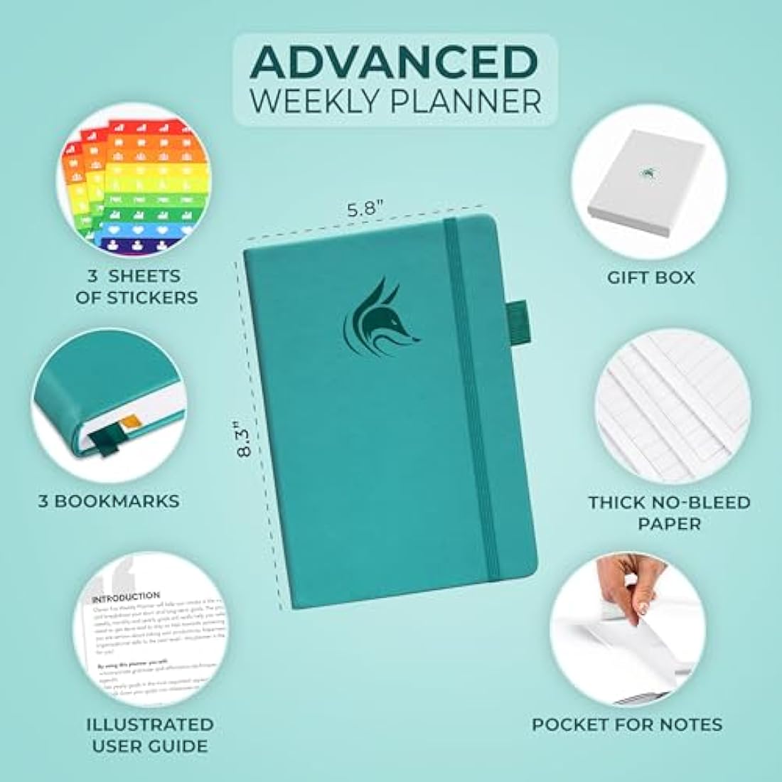 Clever Fox Advanced Weekly Planner – Undated A5 Hardcover Journal